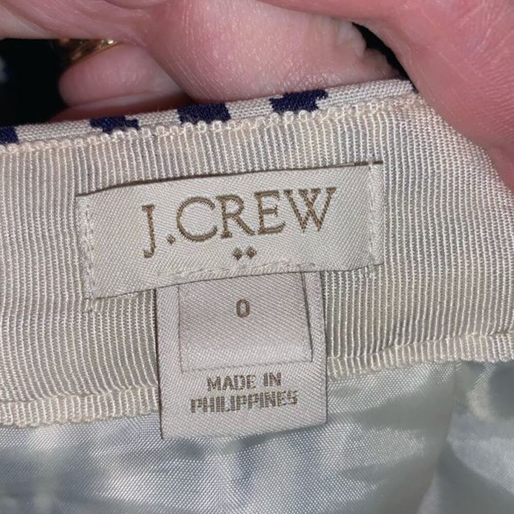 J.Crew blue & cream patterned a-line pocketed skirt 0‎ - Picture 4 of 5
